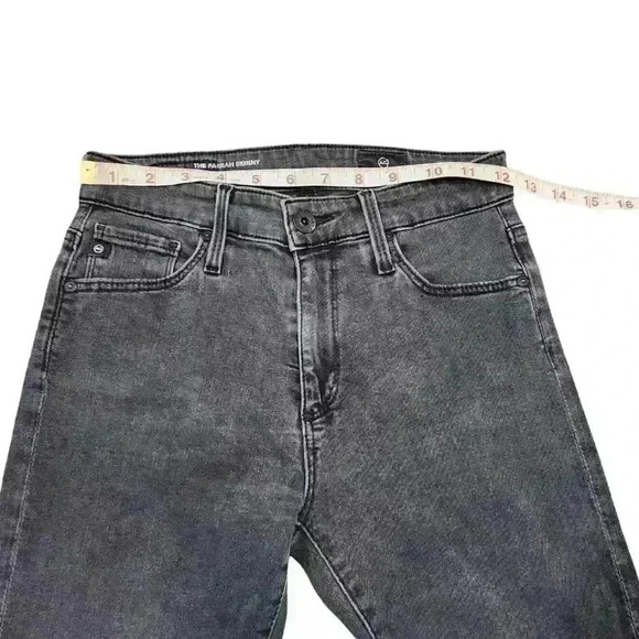 AG Adriano Goldschmied The Farrah High-Rise Skinny Black Dark Wash Jeans - Picture 4 of 9